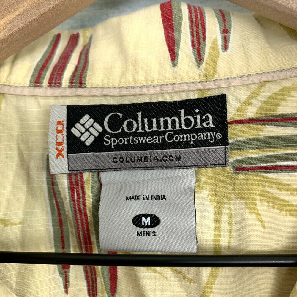 Columbia XCO Surfboard Hawaiian Camp Shirt Yellow Casual Travel Mens Medium - Picture 6 of 7